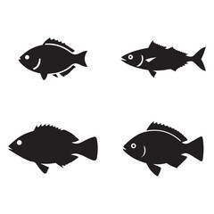 Fish silhouette, vector illustration