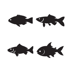 Fish silhouette, vector illustration