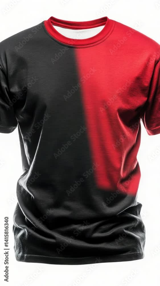 Aufkleber a graphic tee with a bold, gradient-style design featuring red and black colors.