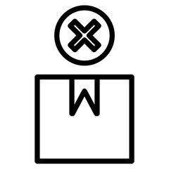 Cancelled delivery package icon