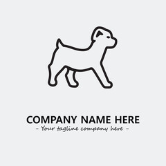 Dog illustration black and white for logo company vector image
