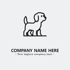 Dog illustration black and white for logo company vector image
