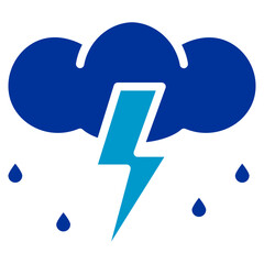 Cloudburst Warning Vector Icon