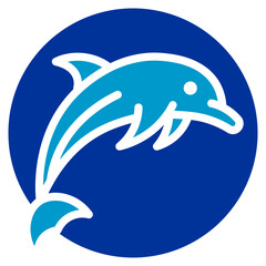 Dolphin Marine Structure Vector Icon