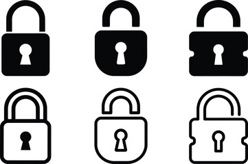 Padlock icon set vector illustration