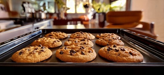 cookies with filling freshly baked in the oven
