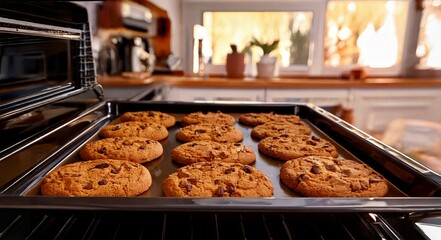 cookies with filling freshly baked in the oven
