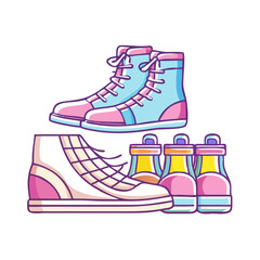 Stylish Collection of Pastel Colored High Top Sneakers and Low Top Shoes
