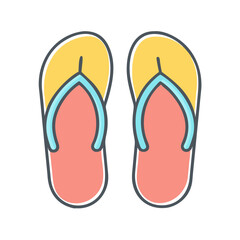 Pair of Summer Flip Flops Beach Sandals Vacation Footwear