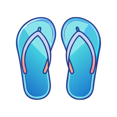 Pair of Light Blue Summer Flip Flops Beach Sandals