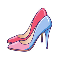 Stylish High Heels Fashionable Footwear Elegant Women's Shoes Pink Blue Red