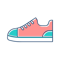 A Stylish Pink and Teal Casual Sneaker Design Illustration