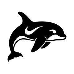 Dolphin fish animal silhouette. Good use for symbol, logo, mascot, web icon, sticker design, sign, or any design you want. Easy to use.