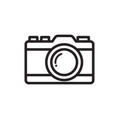 シンプルでかわいいカメラの線画アイコン