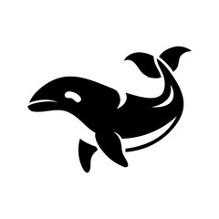 Dolphin fish animal silhouette. Good use for symbol, logo, mascot, web icon, sticker design, sign, or any design you want. Easy to use.