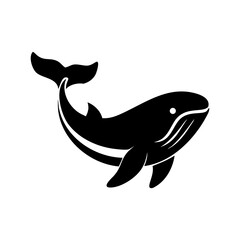 Humpback whale silhouette design sea mammal animal sign and symbol 