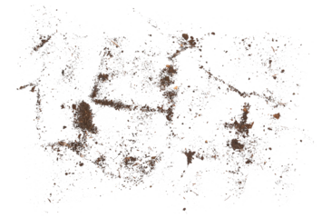 Dirt, dry soil pile isolated on white background