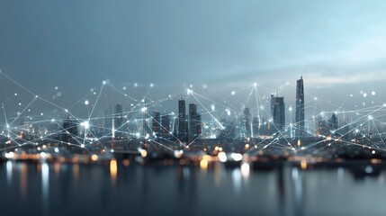 Fototapeta premium Smart City Visualization with AI and Data Points at Gigapixel Scale