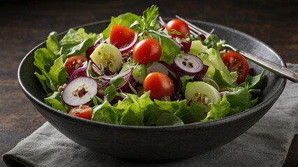 Ensalada fresca y ligera ideal para dietas, almuerzos saludables o contenido nutricional