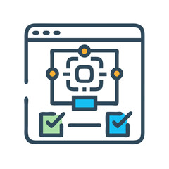 Workflow Process Diagram Icon in Browser Window