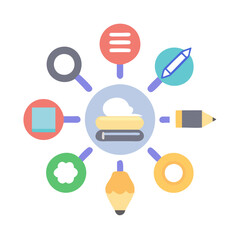 Creative Process Illustration: Design Thinking and Idea Generation