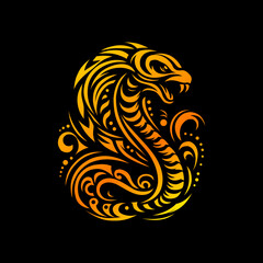 design vector graphic of tribal art tattoo cobra