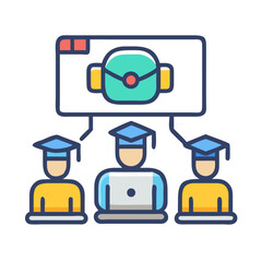 Online Learning with Robot Tutor and Graduates concept