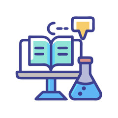Science Education: Book, Experiment, and Learning Vector Illustration
