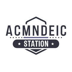 ACMNDEIC Station Logo Emblem Badge Design Vector
