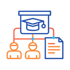 Obraz premium Educational Program Structure with Graduation Cap and Students