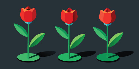 Tulip 3d render icons