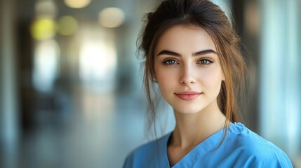 Confident young woman in scrubs