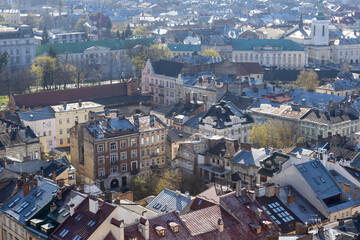 Fototapeta premium View of the center of the old city of Lviv