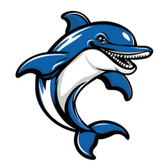Dolphin Cute Illustration Vector Isolated Mascot Art 
