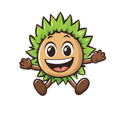 Chestnut cartwheeling Cute Illustration Vector Isolated Mascot Art 
