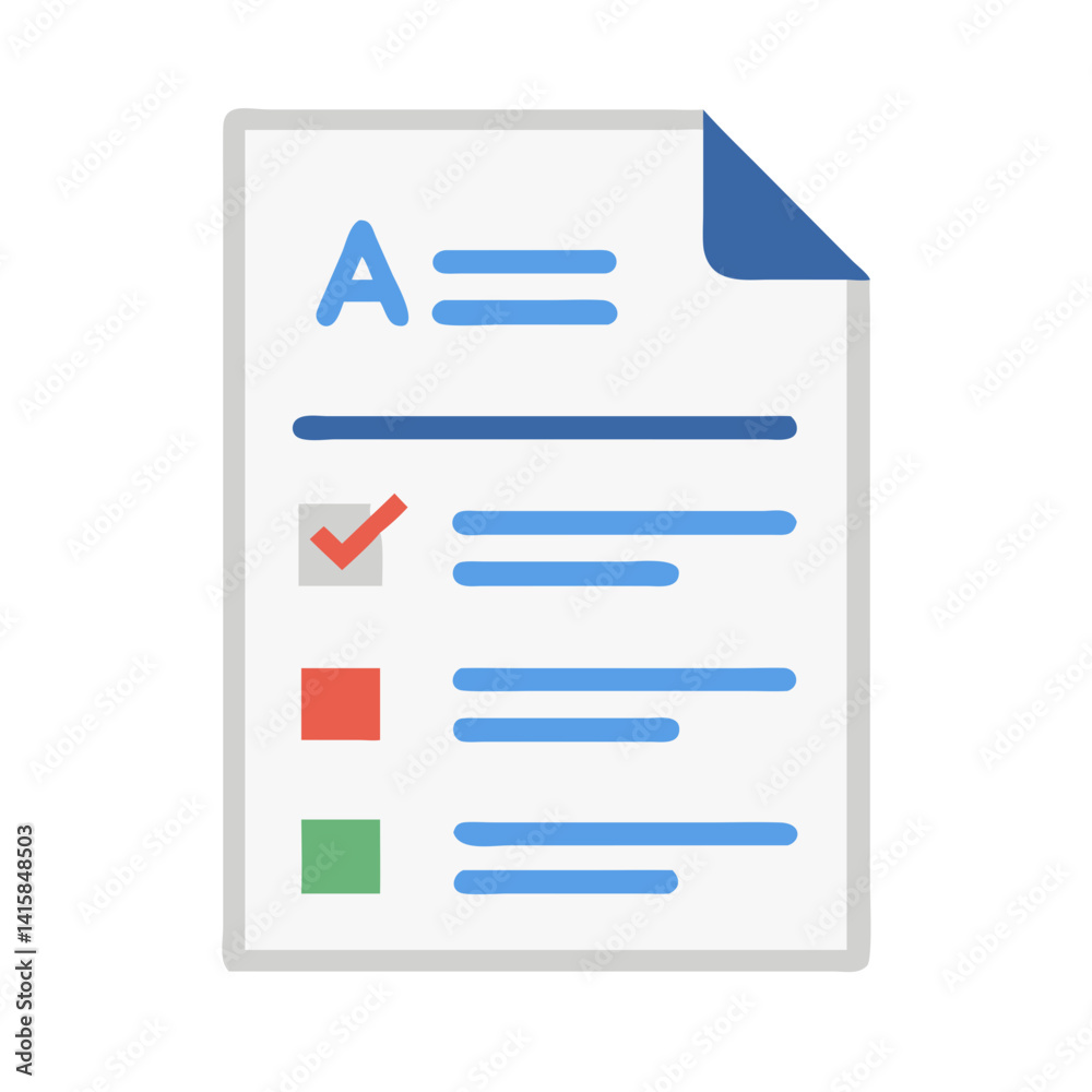 Poster checklist document icon with approved task completion