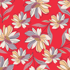 Seamless abstract floral.abstract background, beautiful, blossom, drawn, floral, flower background, flowers
