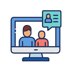 Online meeting, video conference, call, communication vector illustration