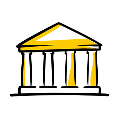 icon of classical architecture building with columns