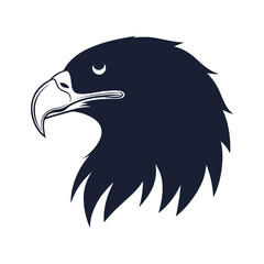 Eagle Head silhouette vector icon. Black Eagle Logo Illustration.