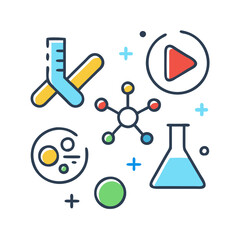 Science and Technology Icon Set for Education and Innovation