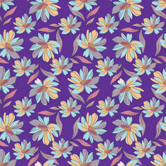 Christmas floral seamless pattern with decorative bouquets, festive background, winter wallpaper, gift paper
