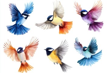 Fototapeta premium The image features a hand-drawn, realistic illustration of an Australian bird on a clean white background, created using watercolors