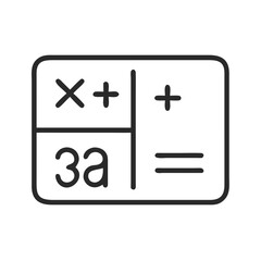 Obraz premium Calculator outline icon for math, education, and finance