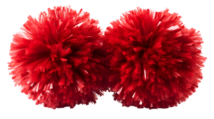A high-definition, realistic cheerleading pom-pom pair, isolated on a white background
