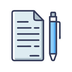 Paperwork and Pen - Icon of Writing, Signing