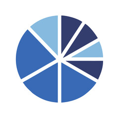 Obraz premium Pie Chart Graphic with Color Variations in Shades of Blue