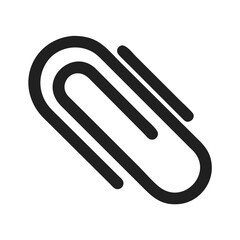 Obraz premium Minimalist Black Paperclip Icon for Document Organization