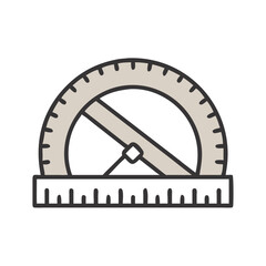 Stylish Protractor Illustration for Geometry and Measurement Concepts