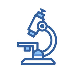 Blue Microscope Illustration on Black Background, Science Concept